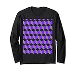 Isometrisches Würfelmuster in lila und grau. Geometrischer Kunstausstanzer ist ein originelles künstlerisches Vektor von Rauten in einem stilvollen Design, das die Illusion von Tiefe mit der unverzerrten Darstellung der wichtigsten Maße verbindet. Modernes Grafikdesign aus der Mitte des Jahrhunderts