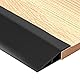 QWORK® 1 m PVC Gummi Rollstuhlrampe, Selbstklebende Schwellenrampe, Flexibler Bodenübergangsstreifen für Türen, Fliesen und Treppen (schwarz, 1 cm Höhe)