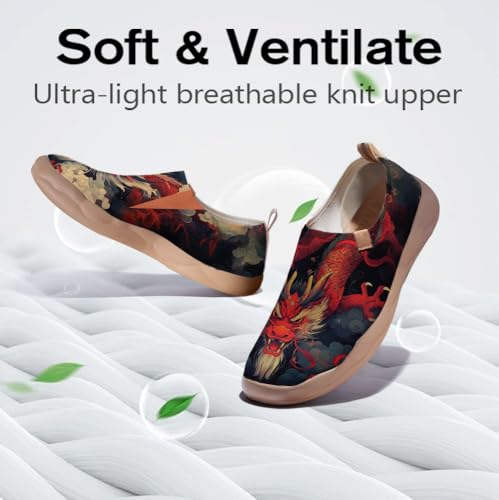 Men's Walking Travel Shoes Slip On Casual Loafers Lightweight Comfort Art Painted Fashion Sneaker3