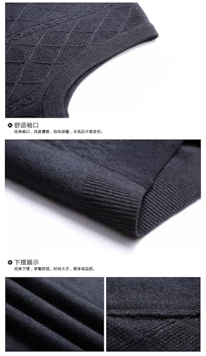 Men Wool Knitted Sleeveless Sweaters V-Neck Waistcoat Retro Slim Fit Vest3