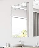 Fine Fixtures Bathroom Medicine Cabinet, Aluminum, Recessed/Surface Mount, Mirrored Interior w/LED (