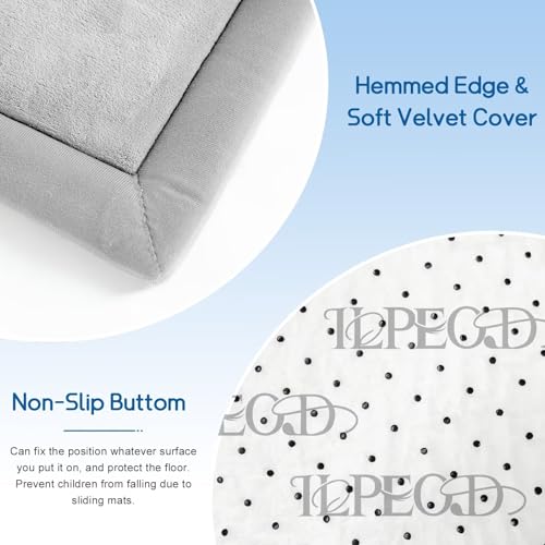 Image of Baby Play Mat for Floor Nursery Rug Muscle Mat Area Rug Playroom Rug 39 inchx59 inch Playpen Mat Elastic Foam 1.3 inch Thick Crawling Mat for Babies,Toddlers, Infants, Kids,A Light Gray