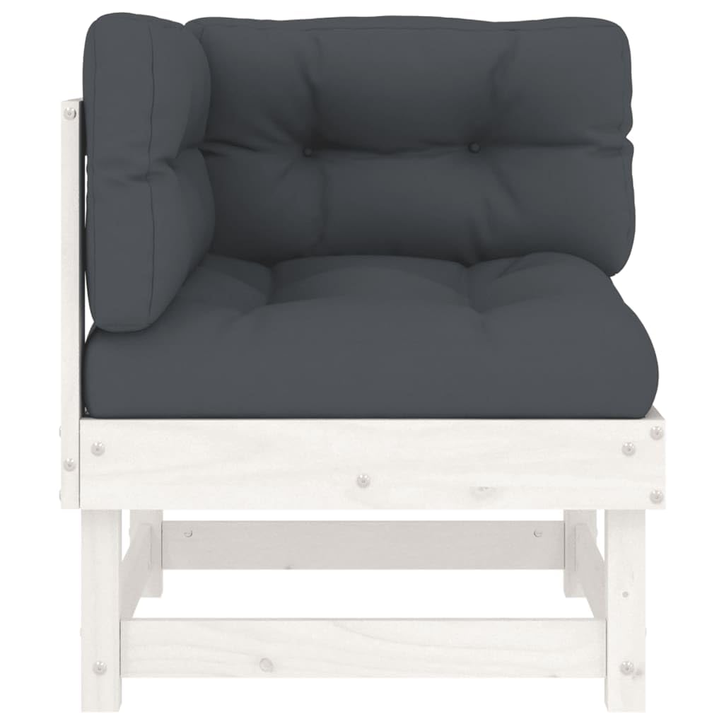 divanetto da esterno arredo giardino per esterno set giardino esterno salottino da giardino esternoDivani Angolari con Cuscini 2 pz Legno Massello di Pino BiancoIdeale per patio, bordo piscina