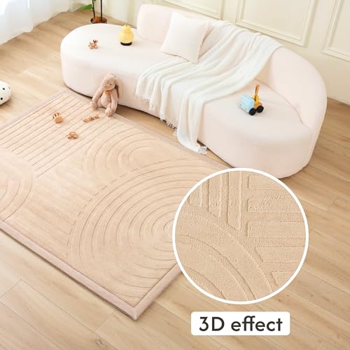 Image of Hakuna Matte CloudRise Baby Play Mat for Floor 47 inch x 67 inch Arches | Coral Velvet high-density foam Rug for Crawling & Cozy Play - Non-Slip, Water-Resistant, Easy-CareTummy Time Mat