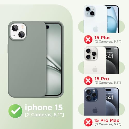 Image of GolbinBox Magnetic for iPhone 15 Case, Silicone Cover, Calke Green