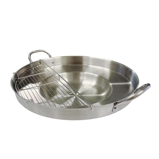 Proline Amazon 23'' Wide Stainless Steel Concave Comal Griddle Pan with Rack Cooking Grill