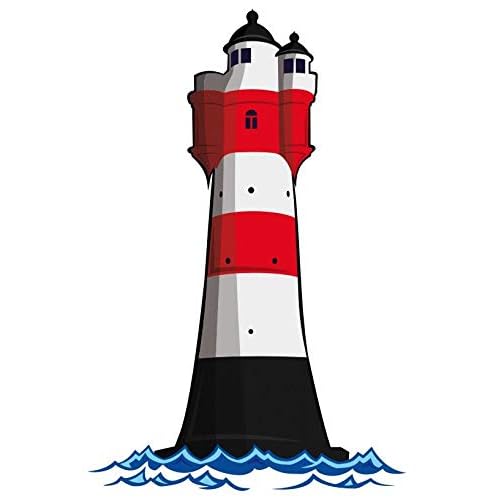 Samunshi® Wandtattoo Leuchtturm 'Roter Sand' Deutsche Bucht Leuchtfeuer in 6 Größen (20x30cm)