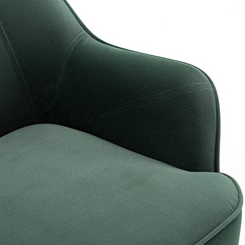 Awqm Velvet Accent Chair,Modern Living Room Chair Upholstered Barrel Chair With Golden Legs, High Back Armchair Comfy Lounge Chair,Sofa Side Chair For Bedroom Home Office, Adjustable Legs, Green #TOP6