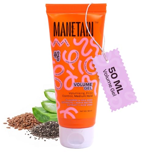 Image of MANETAIN Volume Curl Gel 50ml for Curly & Wavy Hair | Flaxseed Curl Defining Gel with Medium Hold | Anti-Frizz & Moisturizing Styling Gel | Lightweight, CG-Friendly Hair Gel for Defined Curls