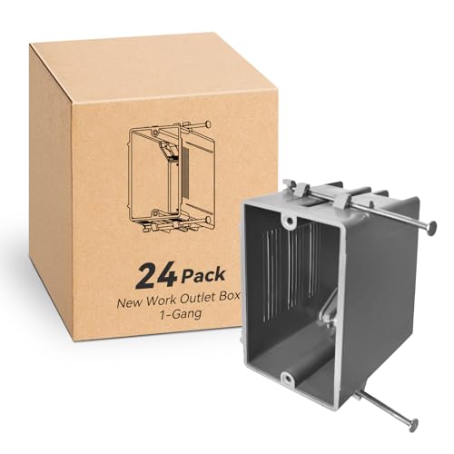 CycevSun Single Gang Electrical Box New Work, 22 Cu.in, UL Listed, 24 Pack