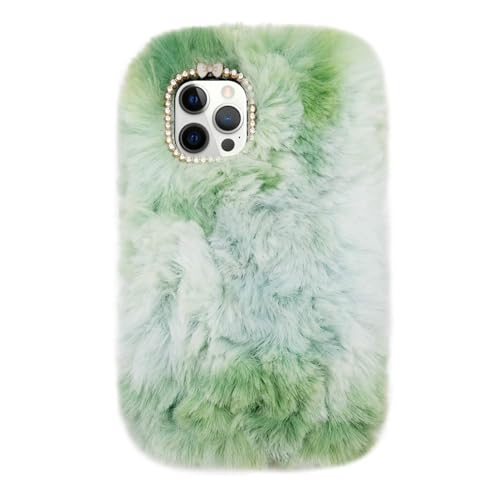 Coque iPhone 16 Pro Max avec nœud diamant cadeau idéal pour femme et fille vert