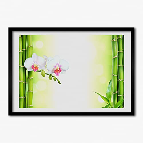 Cadre photo 70x50 cm bois MDF tableau affiche moderne orchidée