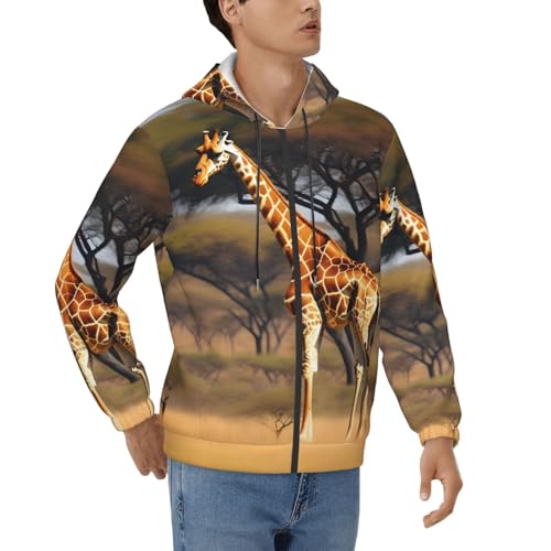 Sweat à capuche arbre majestueux et girafe l'esprit d'évasion au quotidien