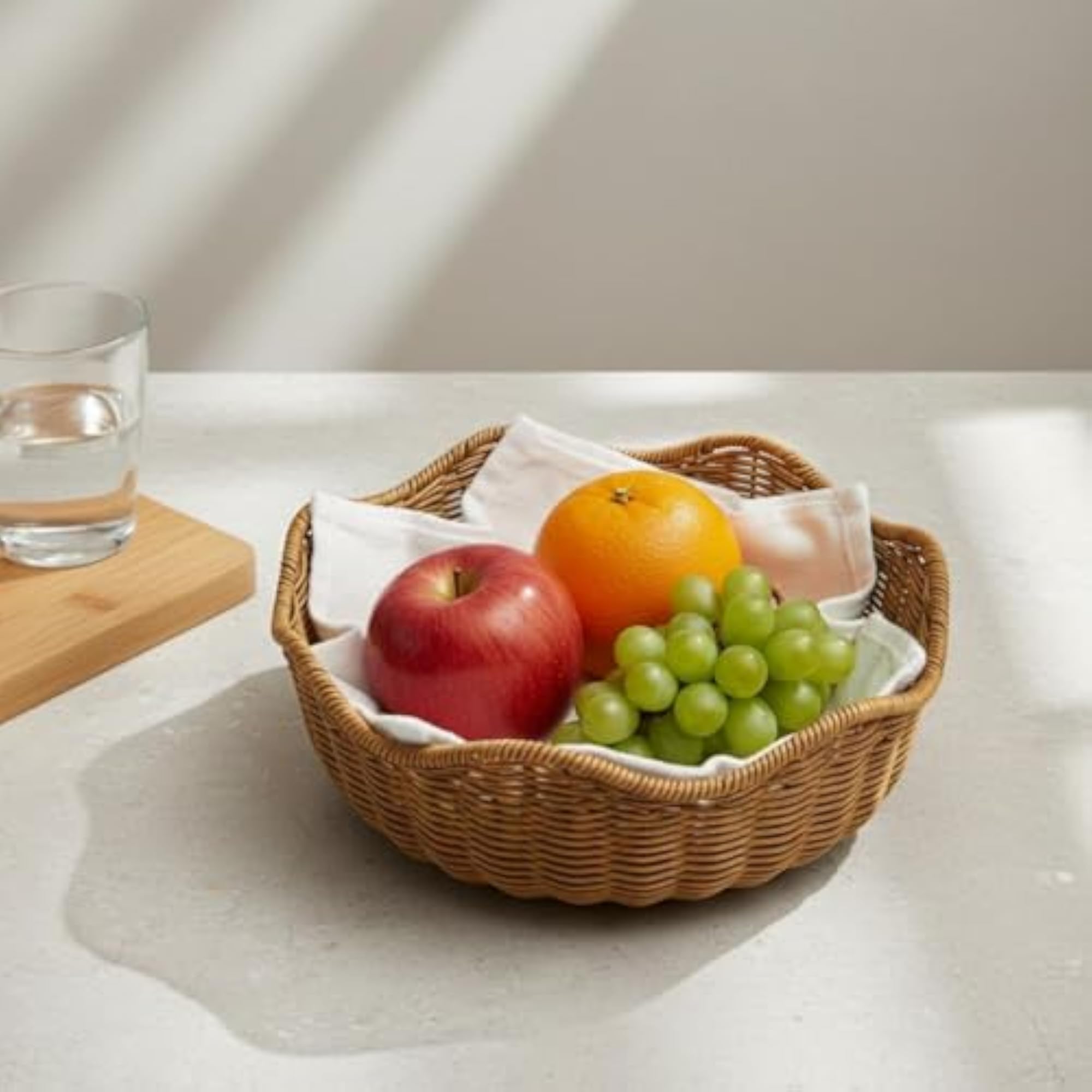 BNF® Rattan Serving Basket, Flower Shaped Design