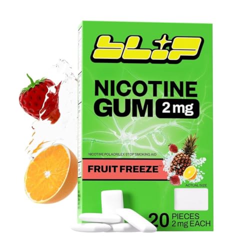 Image of Blip Nicotine Gum 2mg, Fruit Freeze Flavor, 20 Count, Quit Smoking Aid | Polacrilex NRT Gum, Smoking Cessation, Nicotine Replacement for Smoking & Vaping