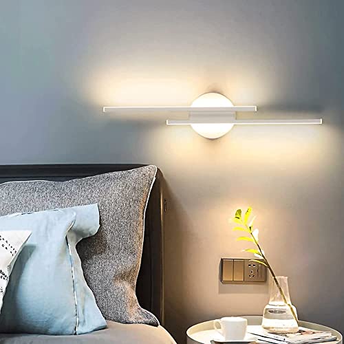 Aplique de pared LED de aluminio blanco de 71 cm y 3000K para iluminar el dormitorio 3
