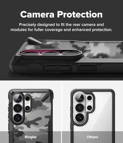 Image of Ringke Fusion-X for Samsung Galaxy S26 Ultra Case Back Cover [Heavy Duty X-Frame] Rugged Shockproof Bumper Protective with Non-Slip Side Grip - Camo Black