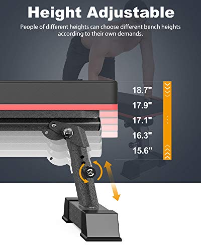 YouTen Weight Bench for Weight Lift Height Adjustable Exercise Bench for Home Use Black