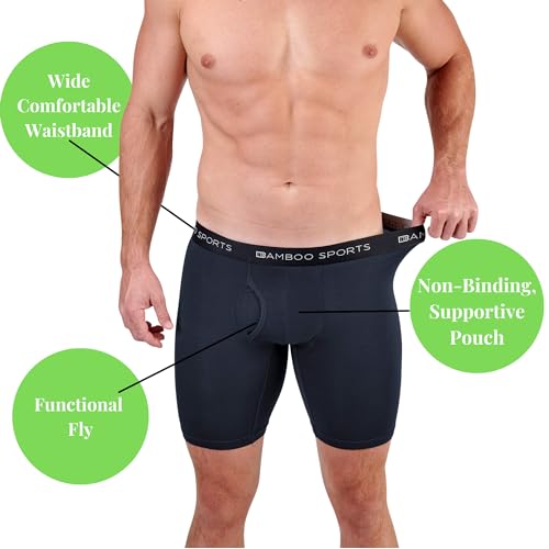Mens 6 in. Bamboo Rayon Boxer Briefs 4 pack, Anti Chafing, Breathable, Non-Binding, Super Soft & Comfortable Moisture Wicking2