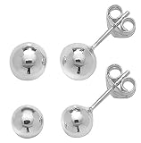 9ct White Gold Ladies Ball Stud Earrings - 5mm WJS1915MM5