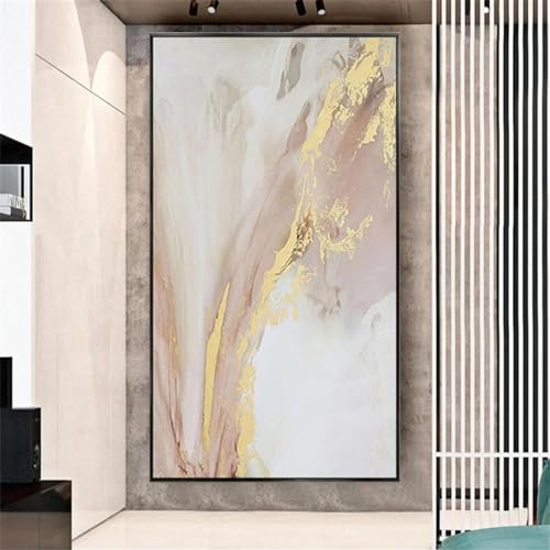 Affiche abstraite de texture dorée 80x160cm avec cadre - 4