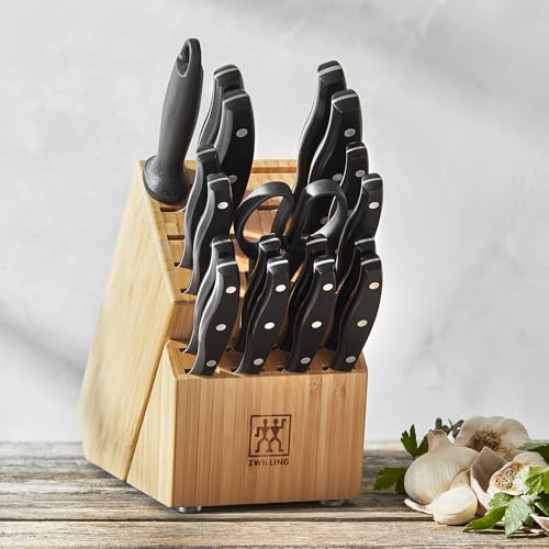 Image of ZWILLING Twin Signature 19-pc Kitchen Knife Set with Block, Chef Knife, Professional Chef Knife Set, German Knife Set Light Brown