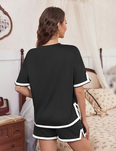 Women's 2 Piece Outfits Summer Comfy Lounge Sets Casual Loose Outfits Matching Tops and Shorts