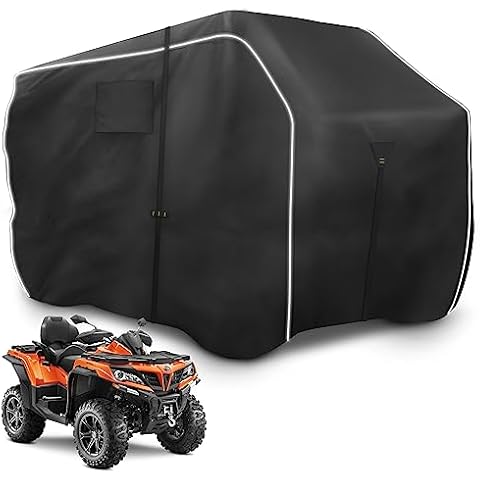 Zenicham 600D ATV Cover - Waterproof & Windproof 4 Wheeler Covers Outdoor Storage, Heavy Duty Quad Wheeler Cover Accessories Fit for Polaris Yamaha Suzuki Honda, 95" L * 50" W * 48" H, Black Cover