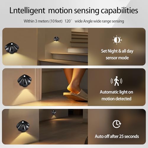 Image of LED Wall Light 3 Colors,Indoor Wireless Wall Sconces Lamp 3000mAh Rechargeable Battery Power Wall Lamps,Adjustable Brightness，Rotation Cordless Light,Suitable for Bedroom Stairs,2 Pack
