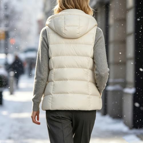 MaMiDay Hooded Puffer Vest Women Lightweight Zip-Up with Zip Pockets - image 6
