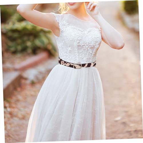 Adjustable Cowgirl Belt for Women Fashionable Black and White Cow Print PU Leather Waistband Western Style Belt for Jeans and Casual Pants Animal Pattern Accessory4