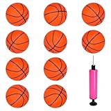 Lukinuo Mini Basketball 10 Stück Gummi Mini Basketball Spielzeug mit einem Aufblaser Mini Bouncy Basketball Beach Basketball Pool Spiele