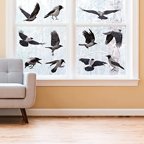 Mefoss Removable Crows Wall Decals 3D Lifelike Raven Wall Stickers Peel And Stick Vinyl Decals Art For Living Room Bedroom Office Wall Decor Windows Stickers #TOP6