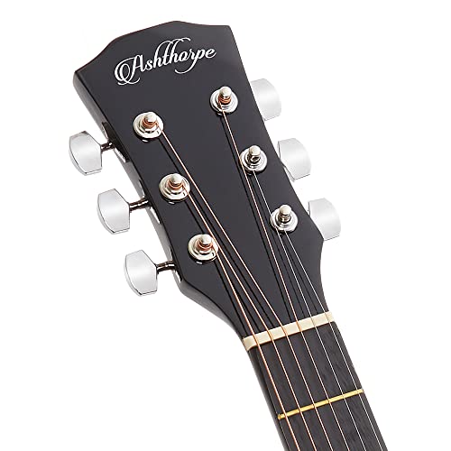 Ashthorpe B27_BLK 41-Inch Beginner Cutaway Acoustic Guitar Package (Black), Full Size Basic Starter Kit W/Gig Bag thumb #2