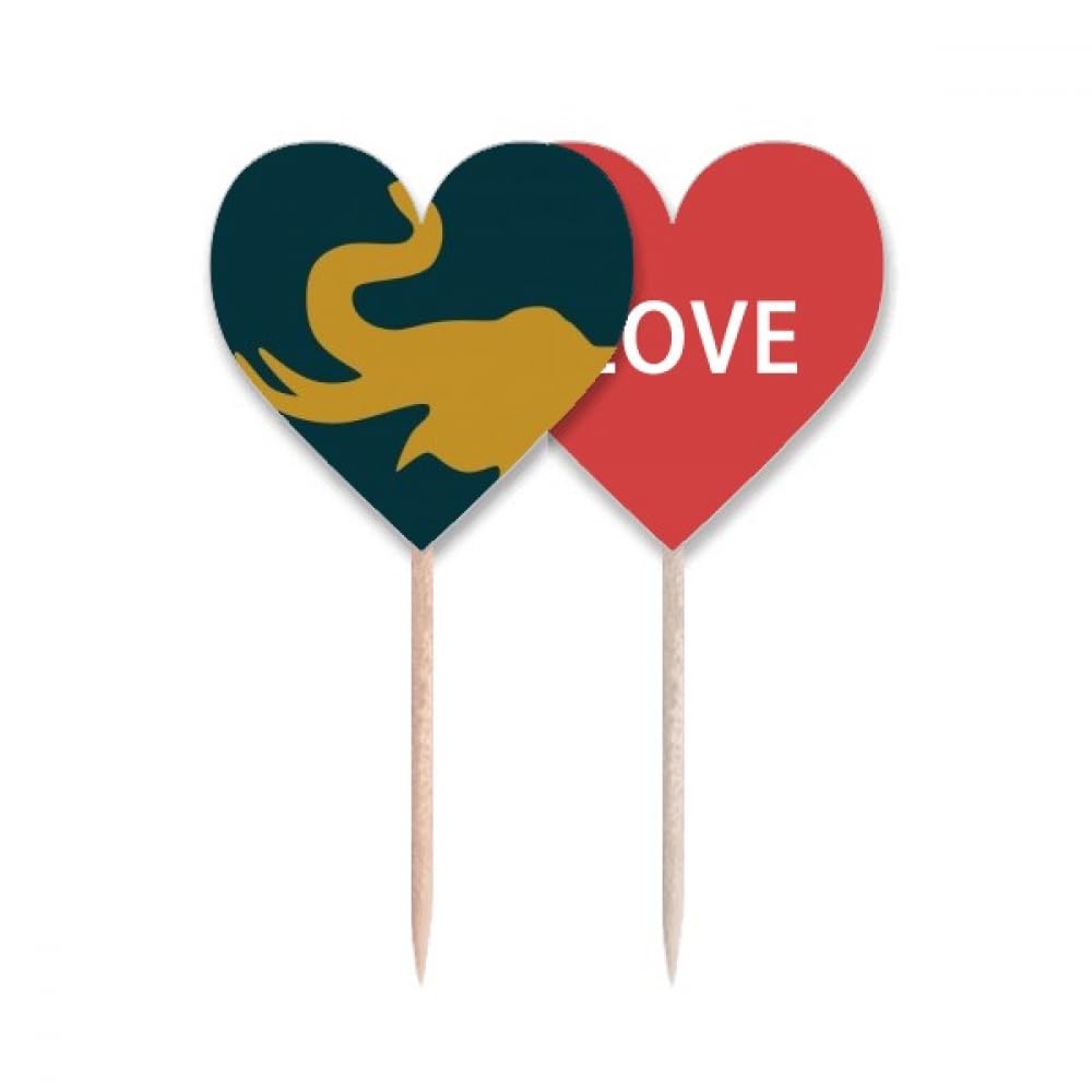 Drapeau love heart éléphant de Thaïlande pour pics à cocktail de mariage