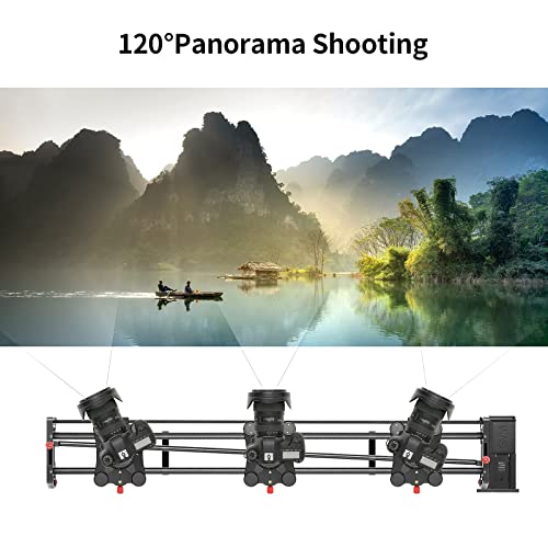 Image of GVM 48 inch /120cm Motorized Camera Slider, APP Professional Carbon Fiber Dolly Rail Camera Slider, Motorized Time Lapse and Video Shot Follow Focus Shot and 120 Degree Panoramic Shooting