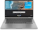 HP Chromebook x360 14c-cc0000sf Ordinateur Portable Convertible et Tactile 14' FHD (Intel Core i3, RAM 8 Go, SSD 128 Go, AZERTY, ChromeOS)
