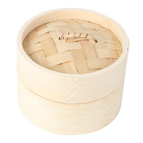 GOOHOCHY Vaporera Cesta De Vapor De Madera Redonda Para Albóndigas y Postres Tapa Hermética Conservación De Nutrientes Cocina Asiática Para Eventos y Restaurantes