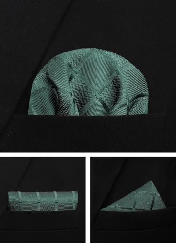 Image of Striped Plaid Polka Dot Mens Tie Formal Necktie Pocket Squares Ties Clips Cufflinks Classic for Men Set