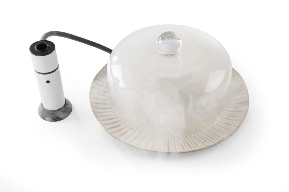 HENDI Campana para ahumar alimentos y presentar platos, compatible con pistolas e infusores de humo, con junta de sellado, ⌀275x(H)140mm, vidrio transparente