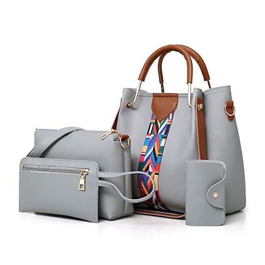 AlwaySky Ensemble de sac à main pour femme 4 en 1, sac fourre-tout, sac à bandoulière, sac à bandoulière en cuir souple