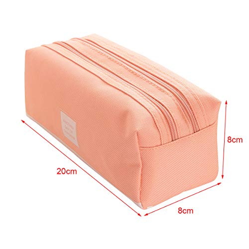 Honorall Grande Capacidade Da Lona Caso Caixa de Lápis Caneta Bolsa de Maquiagem Estacionária com Zí