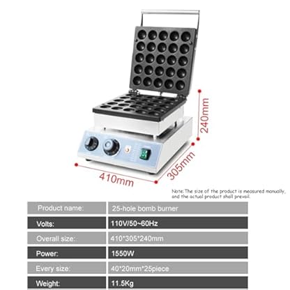 Kommerzielle Fritteuse Kommerzieller 25-Loch-Bombenbrenner, Poffertjes-Grillmaschine, kleine Kuchen-Backausrüstung, Mini-Pfannkuchen-Snackmaschine, Dorayaki-Maschine – Bild 7