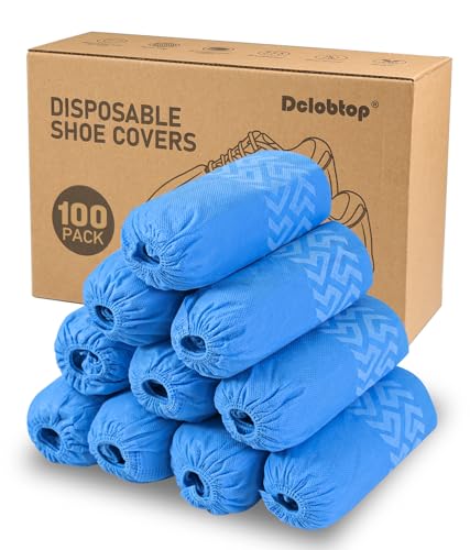Recycable Shoe Covers Disposable Non-Slip for Indoors - 100Pack(50 Pairs) Thick Breathable Cloth Boot Covers, Extra Large size Protector Covers Fits Up To 112 US Men and 13 US Women Size,Blue