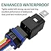 Weasch Waterproof Relay Kit, 12V 40A/30A, 5 Pin SPDT, Heavy Duty 14 AWG Tinned Copper Wires Automotive Relay and Harness Set for Automotive Car Marine Boat