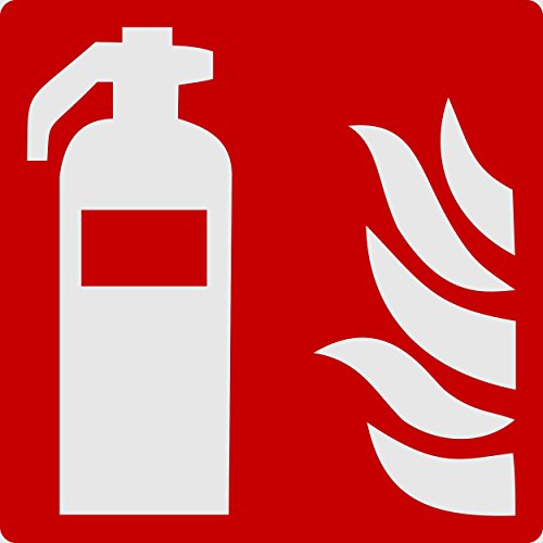Doorplate fire-extinguisher red selfsticking 100 x 100 mm