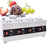 LXWKAI Dispensador de Salsas eléctrico de Acero Inoxidable, dispensador de Salsas Comercial, dispensador de Salsa de Chocolate Caliente de 120/320/480/640 W, 4 Botellas
