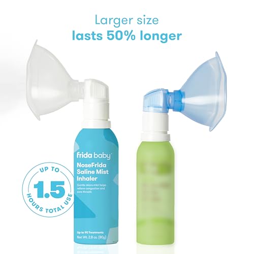 Frida Baby NoseFrida Saline Mist Nasal Inhaler, Decongestant Spray for Congestion & Allergy Relief for Babies + Kids, Nasal Saline Spray, Soothes Stuffy Nose & Sore Throat, Includes Mask, Made in USA - Image 3