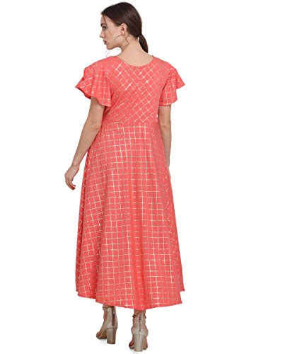 Image of OOMPH! Women's Western & Fusion wear Crepe A-Line Maxi Dress - mdfoil