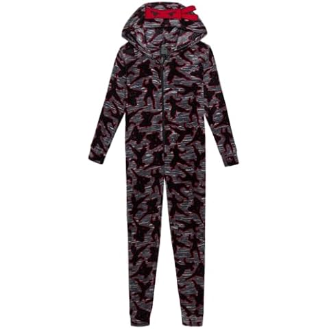 Quad Seven Boys Plush Fleece Onesie Pajamas with 3D Character Hood, Size 16-18, Ninja Cover